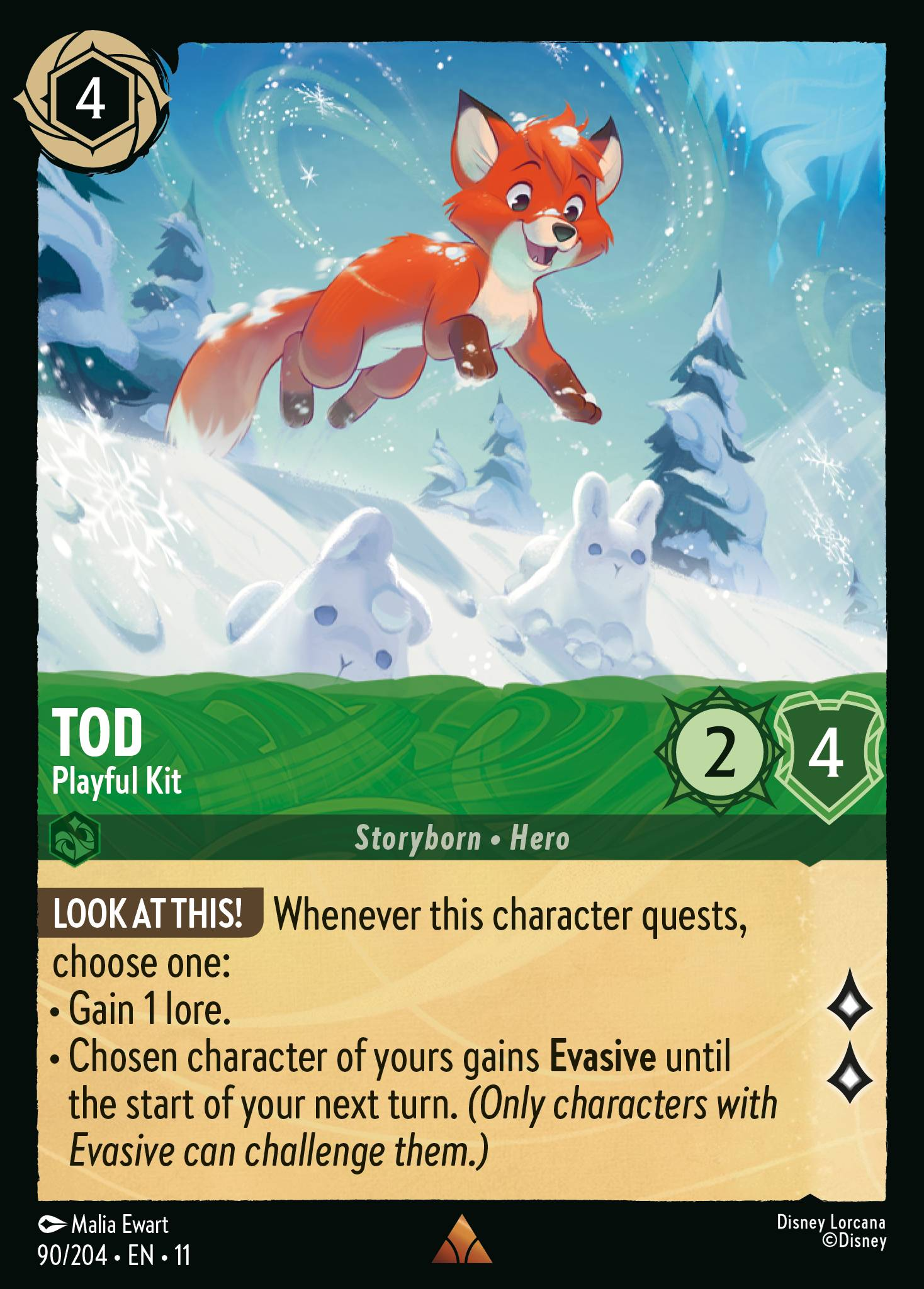 Tod - Playful Kit (090/204 - Winterspell)  Rare