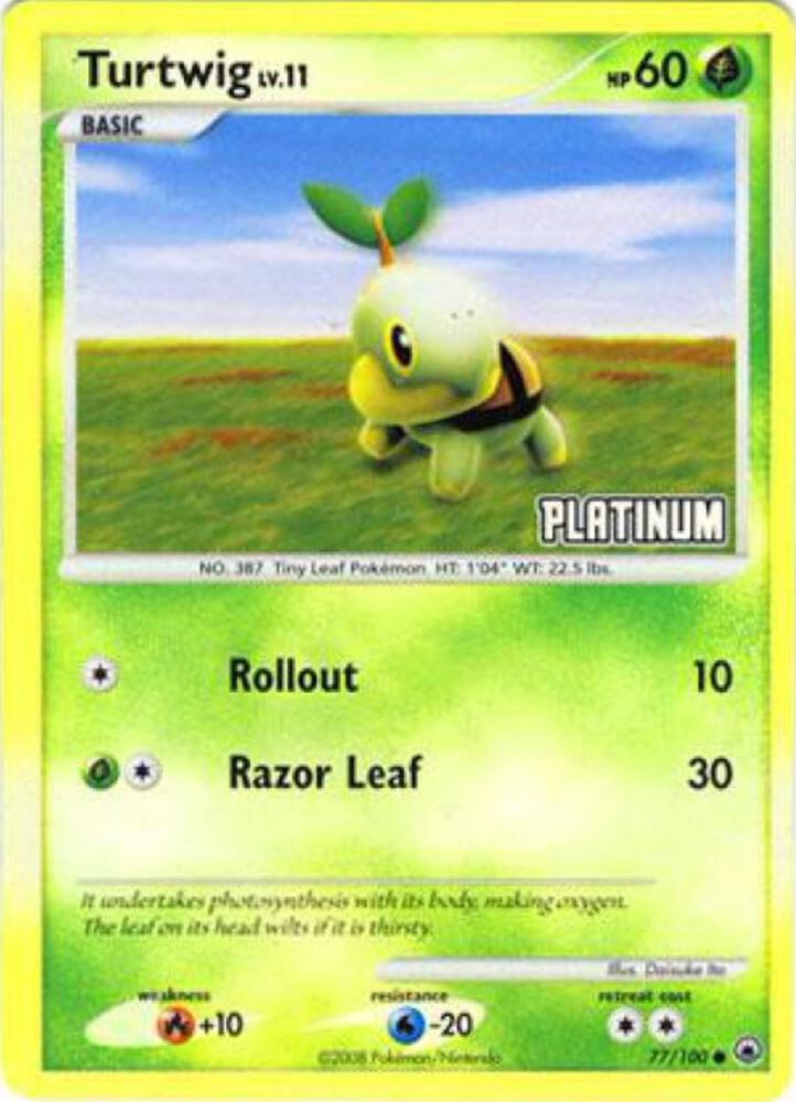 Turtwig - 77/100 (BKP) Promo - Heavy Play Reverse Holofoil