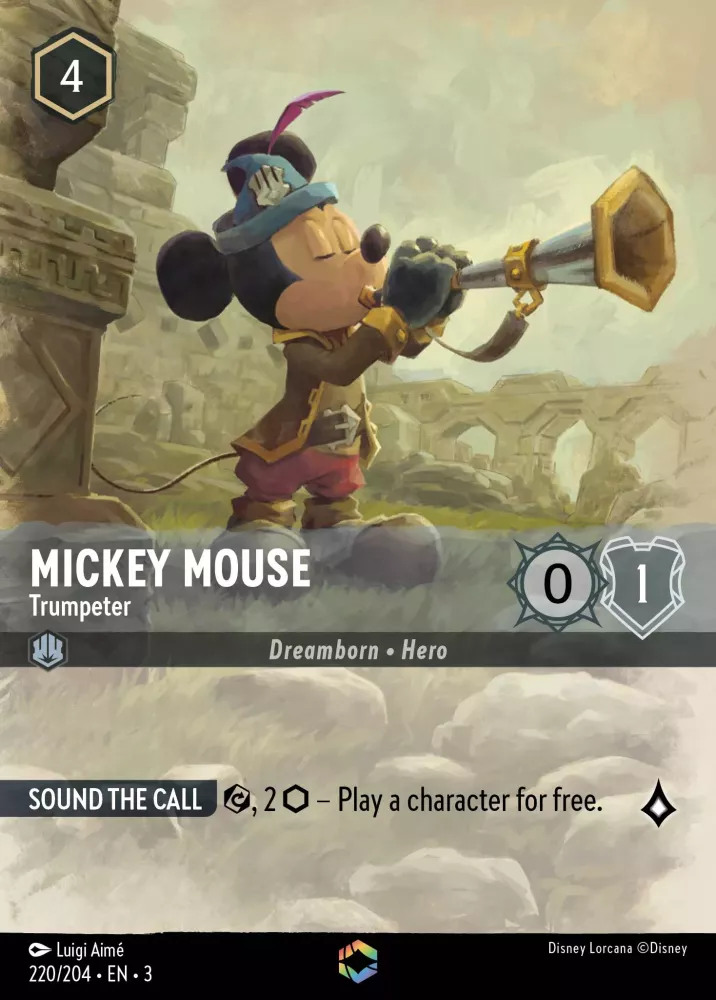 Mickey Mouse -Trumpeter (Alternate Art) (Into the Inklands 220/204) Enchanted - Near Mint Holofoil