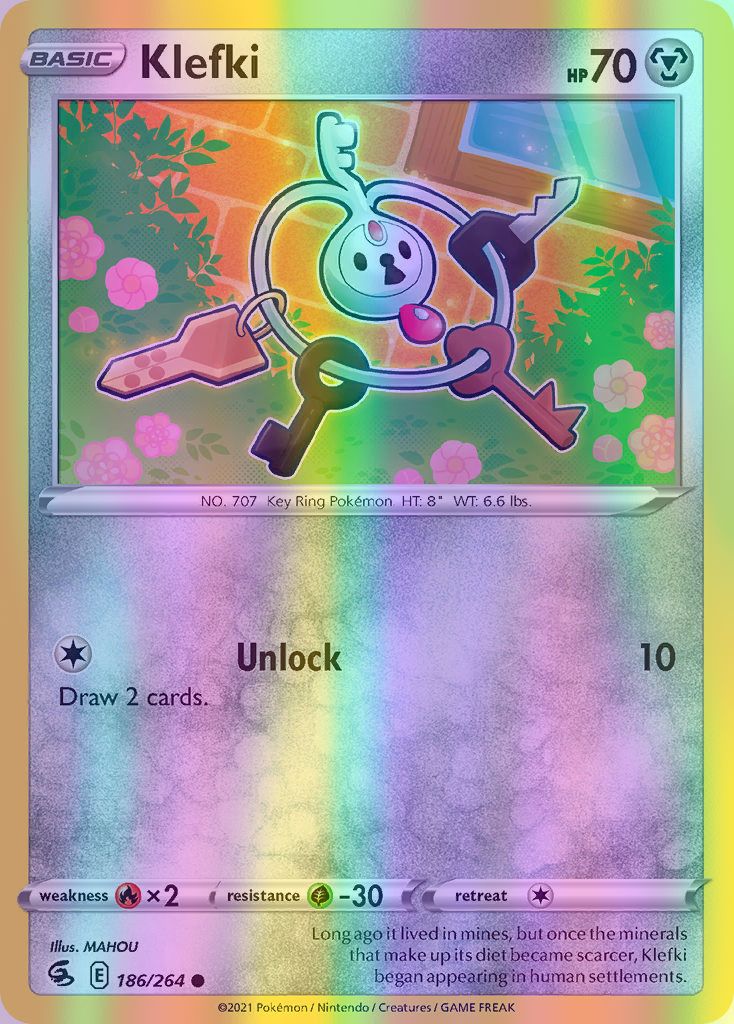 Klefki - 186/264 (SWSH08) Common - Near Mint Reverse Holofoil