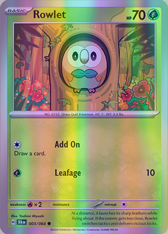 Rowlet - 003/064 (SFA) Common - Near Mint Reverse Holofoil