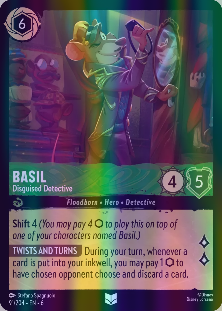 Basil - Disguised Detective (Azurite Sea 091/204) Uncommon - Near Mint Cold Foil