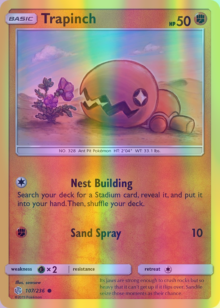 Trapinch - 107/236 (CEC) Common - Near Mint Reverse Holofoil