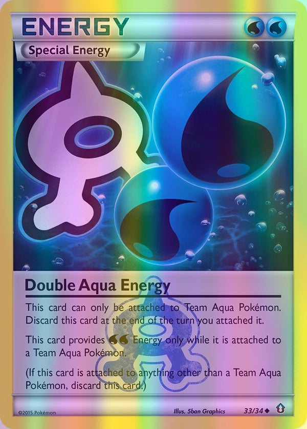 Double Aqua Energy - 033/034 (DCR) Uncommon - Near Mint Reverse Holofoil