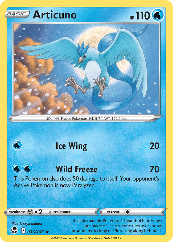 Articuno - 036/195 (SWSH12) Holo Rare - Near Mint Holofoil