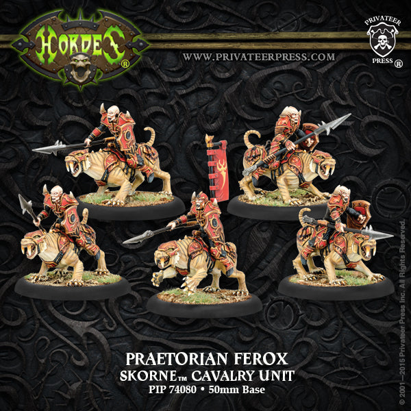 Hordes: Skorne - Praetorian Ferox, Cavalry Unit (5 Metal)