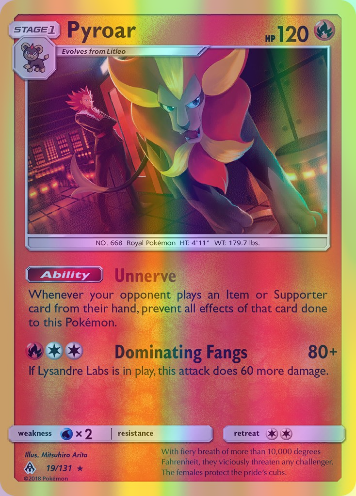 Pyroar - 019/131 (FLI) Holo Rare - Near Mint Reverse Holofoil