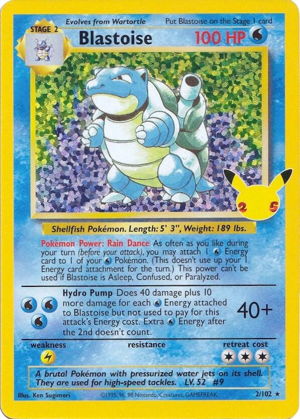 Blastoise - 2/102 (CLB:CC) Classic Collection - Moderate Play Holofoil