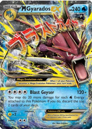 M Gyarados EX - 027/122 (BKP) Ultra Rare - Moderate Play Holofoil