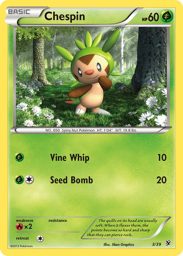 Chespin - 003/039 (KSS) Common - Near Mint Holofoil