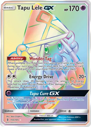 Tapu Lele GX (Secret) - 155/145 (SM:GRI) Secret Rare - Near Mint Holofoil