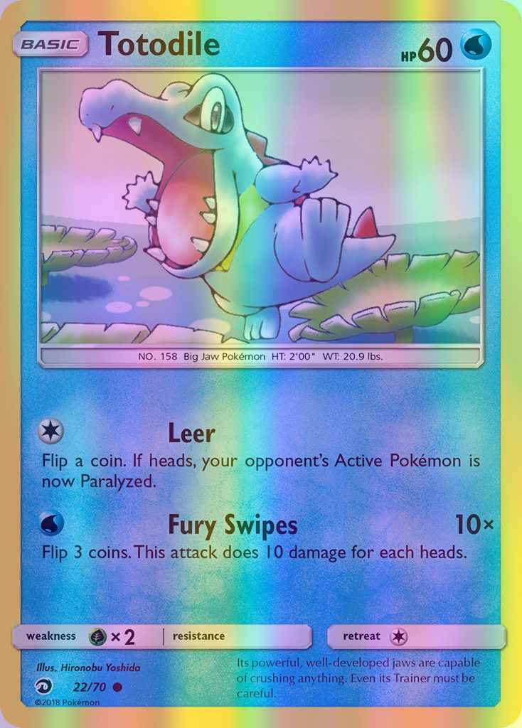 Totodile - 22/70 (DRM) Common - Near Mint Reverse Holofoil