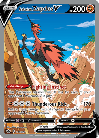 Galarian Zapdos V (Alternate Full Art) - 174/198 (SWSH06) Ultra Rare - Near Mint Holofoil