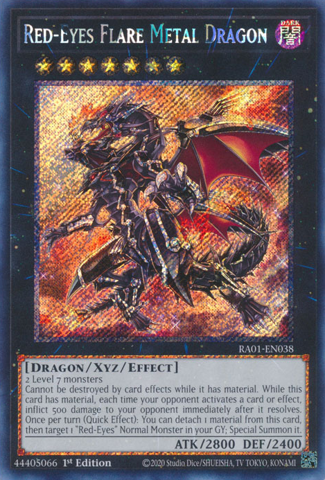 Red-Eyes Flare Metal Dragon (RA01-EN038) Platinum Secret Rare - Near Mint 1st Edition