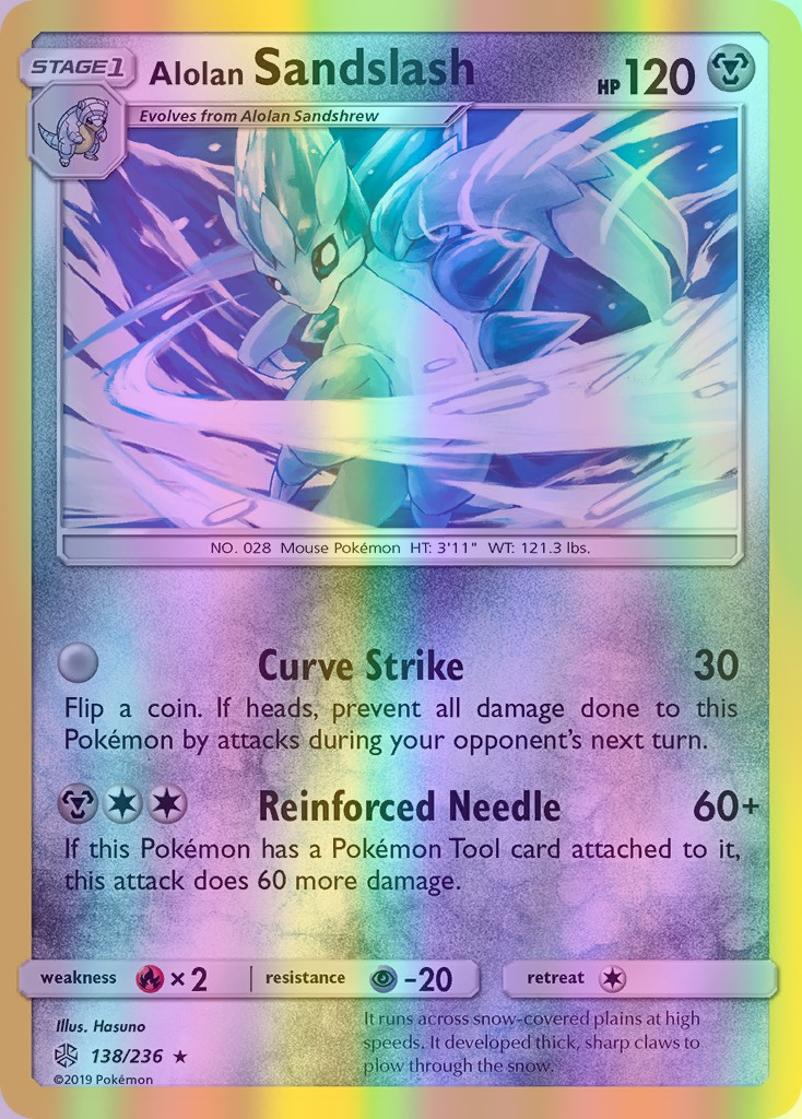 Alolan Sandslash - 138/236 (CEC) Rare - Near Mint Reverse Holofoil