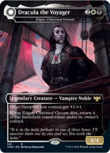 Dracula the Voyager // Casket of Native Earth [#341 Dracula Series: Edgar, Charmed Groom // Edgar Markov's Coffin] (VOW-R-FOIL)