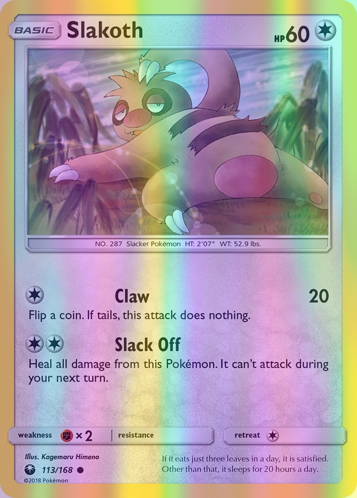 Slakoth - 113/168 (CES) Common - Near Mint Reverse Holofoil