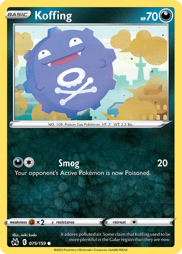 Koffing - 075/159 (CRZ) Common -  Near Mint