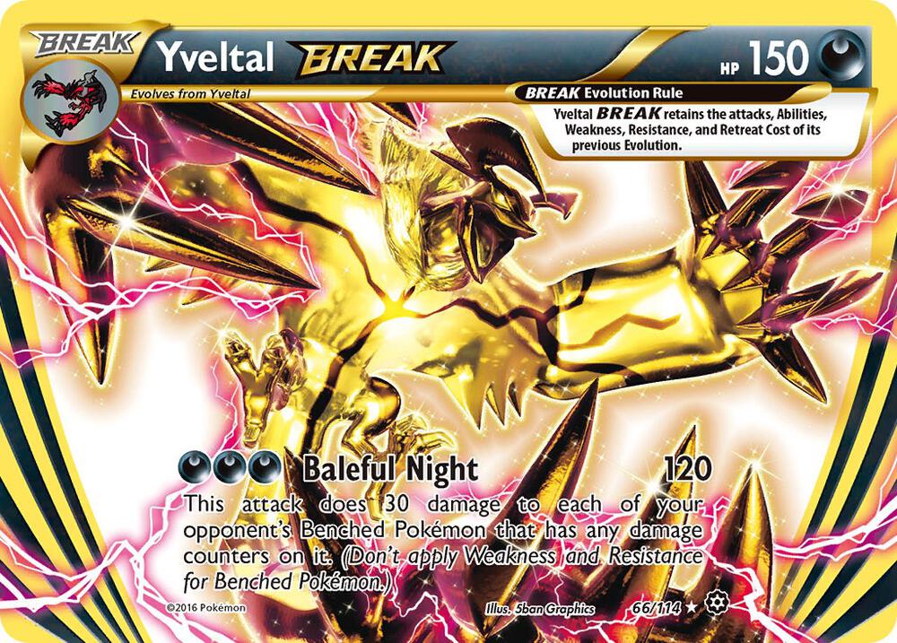 Yveltal BREAK - 66/114 (STS) Rare BREAK - Light Play Holofoil
