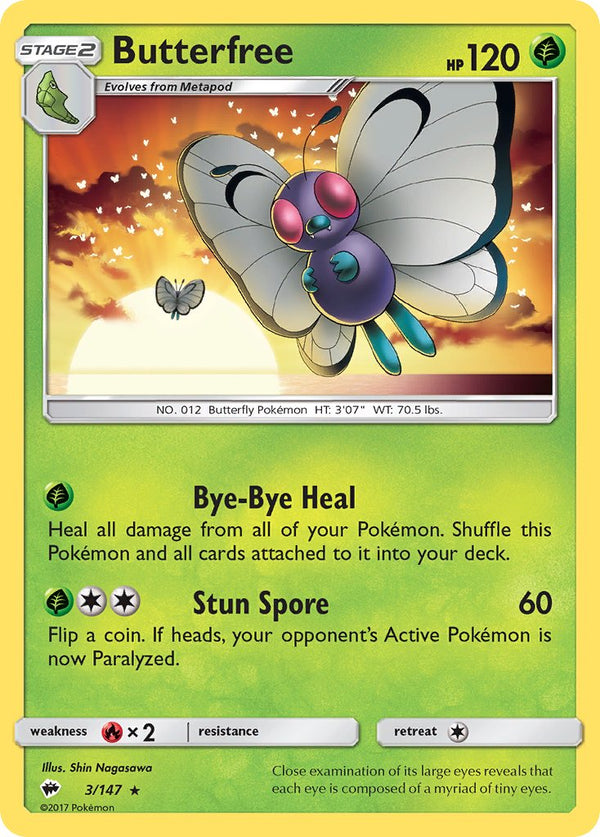 Butterfree - 003/147 (SM:BUS) Rare - Near Mint