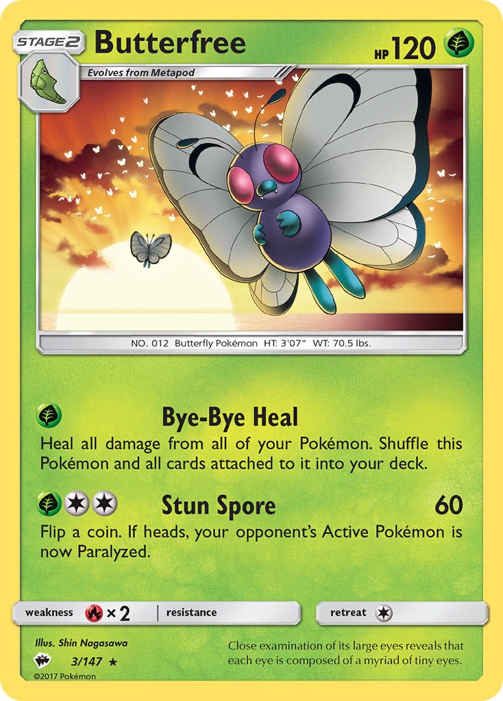 Butterfree - 003/147 (SM:BUS) Rare - Near Mint