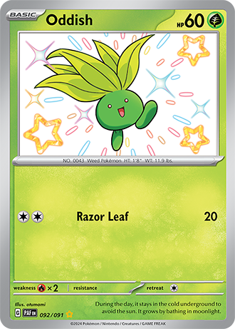 Oddish - 092/091 (PAF) Secret Rare - Near Mint Holofoil