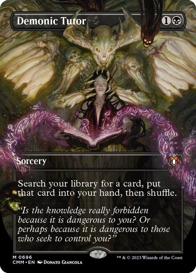 Demonic Tutor [#0696 Borderless] (CMM-M)