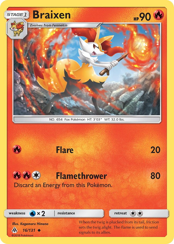Braixen - 016/131 (FLI) Uncommon - Near Mint