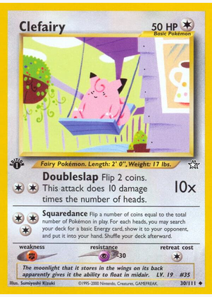 Clefairy - 030/111 (N1) Uncommon - 1st Edition Moderate Play