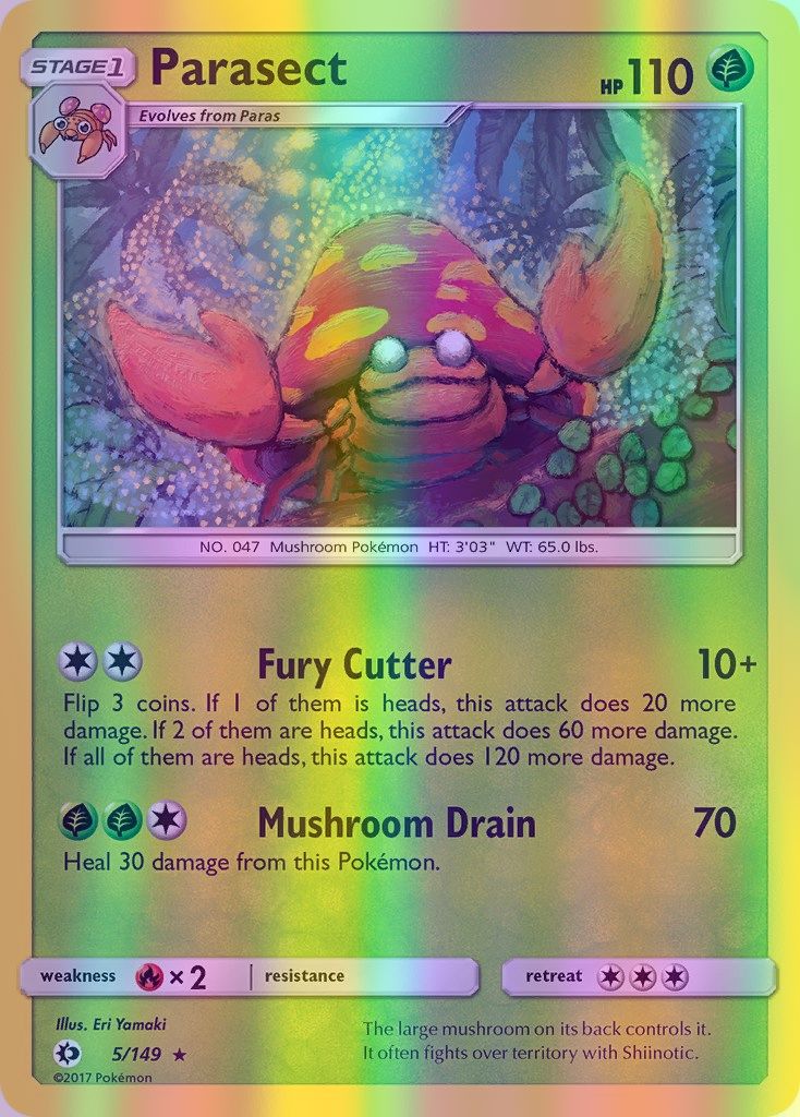 Parasect - 005/149 (SM01) Rare - Near Mint Reverse Holofoil