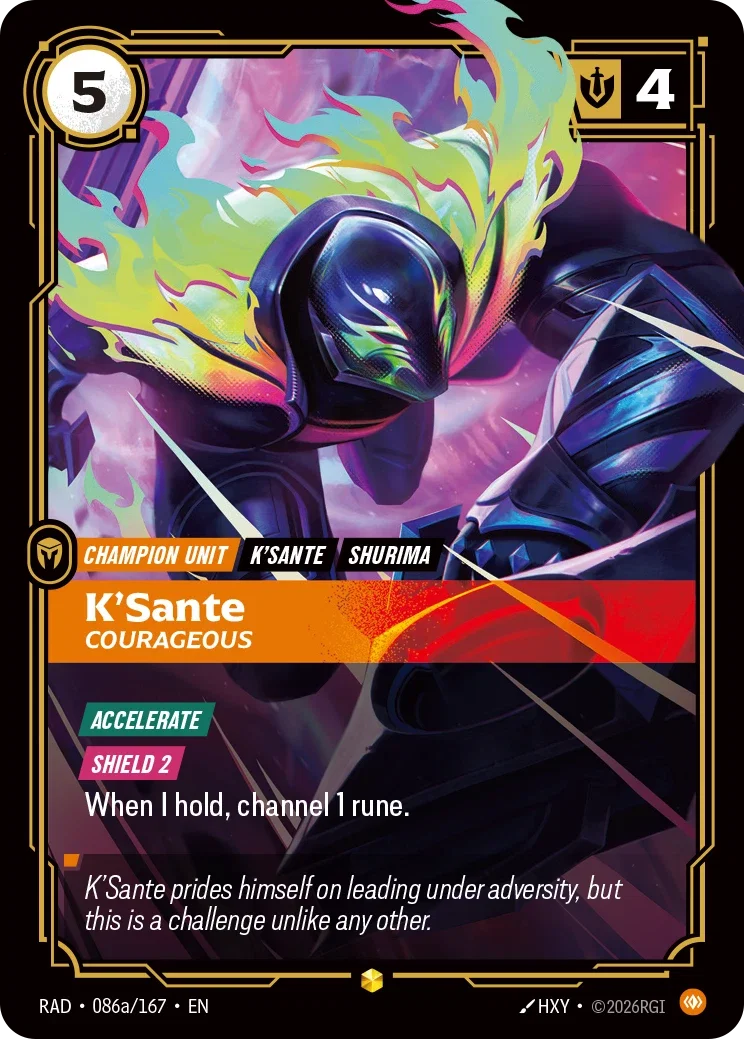 K'Sante, Courageous (Alternate Art) - 086a/167 (RAD) Showcase