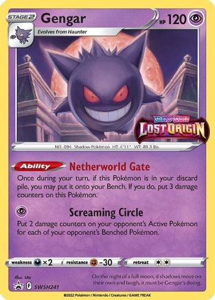 Gengar (Prerelease) - SWSH241 (SWSH:PR) Promo - Near Mint Holofoil