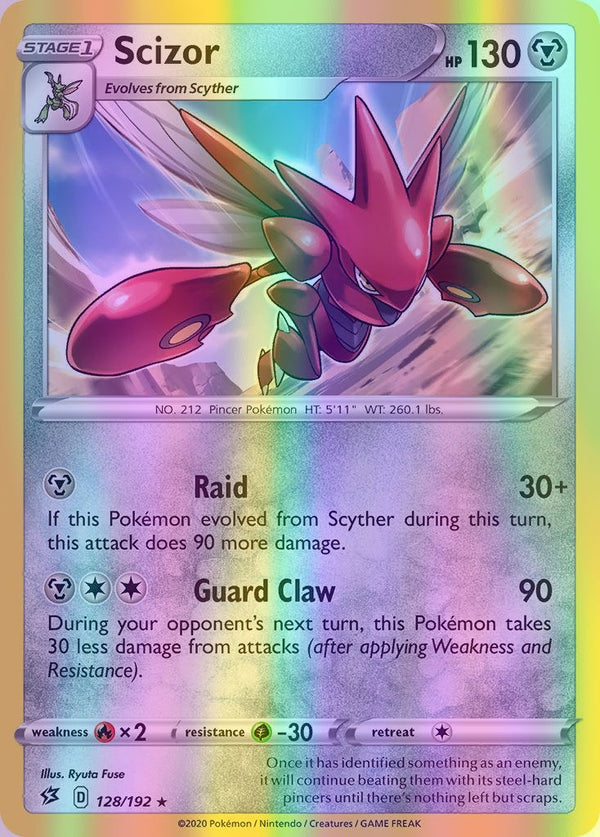 Scizor - 128/192 (SWSH02) Rare - Near Mint Reverse Holofoil