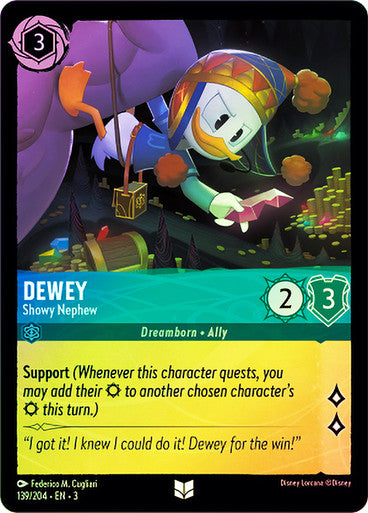 Dewey - Showy Nephew (Into the Inklands 139/204) Uncommon - Near Mint Cold Foil