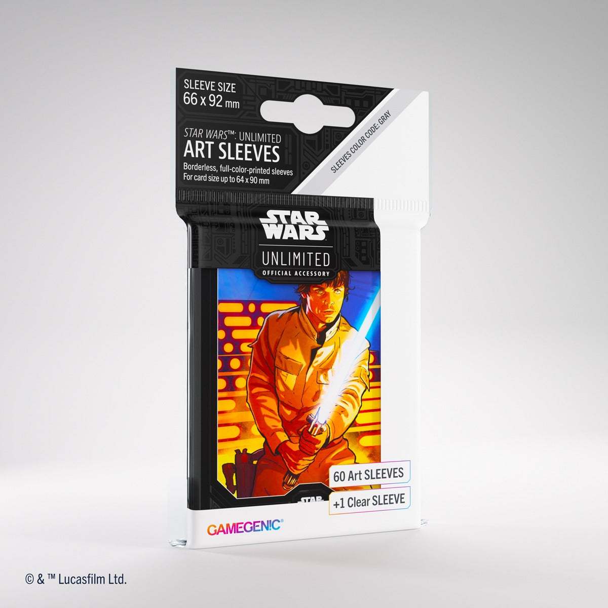 GameGenic: Art Sleeves - Star Wars: Unlimited - Luke Skywalker (Grey 60ct +1)