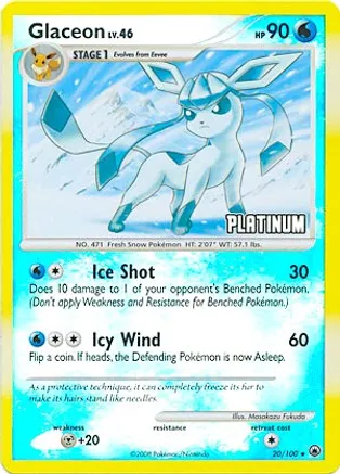 Glaceon (20/100) Platinum - Heavy Play