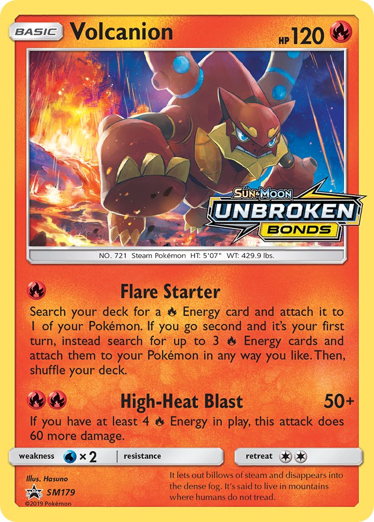 Volcanion (Prerelease) - SM179 (SM:PR) Promo - Near Mint Holofoil