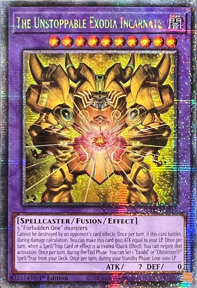 The Unstoppable Exodia Incarnate (INFO-EN033) Quarter Century Secret Rare - Near Mint 1st Edition
