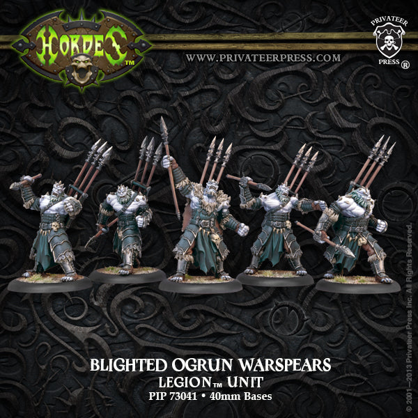 Hordes: Legion - Blighted Ogrun Warspears, Unit (5 Metal)