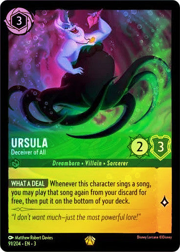 Ursula - Deceiver of All (Into the Inklands 091/204) Legendary - Near Mint Cold Foil