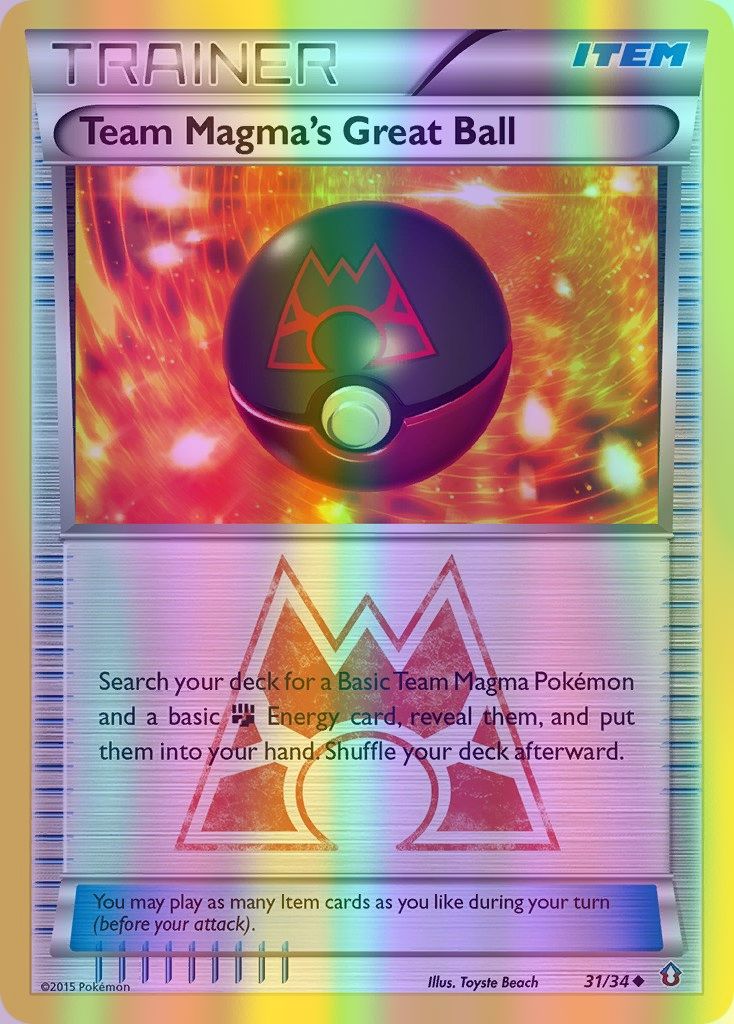 Team Magma's Great Ball - 031/034 (DCR) Uncommon - Near Mint Reverse Holofoil