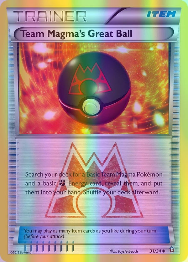 Team Magma's Great Ball - 031/034 (DCR) Uncommon - Near Mint Reverse Holofoil