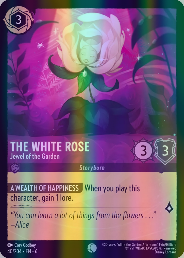 The White Rose - Jewel of the Garden (Azurite Sea 040/204) Common - Near Mint Cold Foil