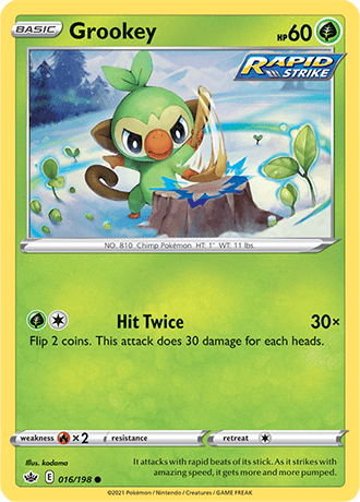 Grookey - 016/198 (SWSH06) Common - Near Mint