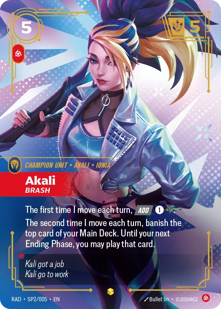 Akali, Brash (K/DA Special Art Card) - SP2/005 (RAD) Showcase