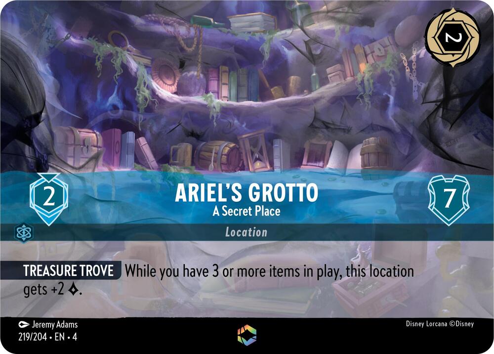 Ariel's Grotto - A Secret Place (Alternate Art) (Ursula's Return 219/204) Enchanted - Near Mint Holofoil