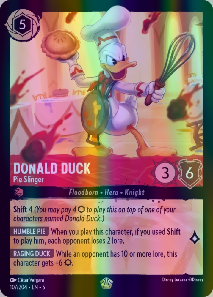 Donald Duck - Pie Slinger (Shimmering Skies 107/204) Legendary - Near Mint Cold Foil