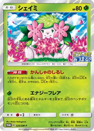 Shaymin (JP Exclusive) - 225/SM-P (SM:PR) Promo - Near Mint Holofoil