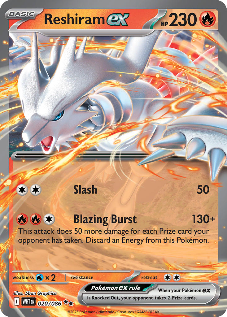 Reshiram ex - 020/086 (WHT) Double Rare
