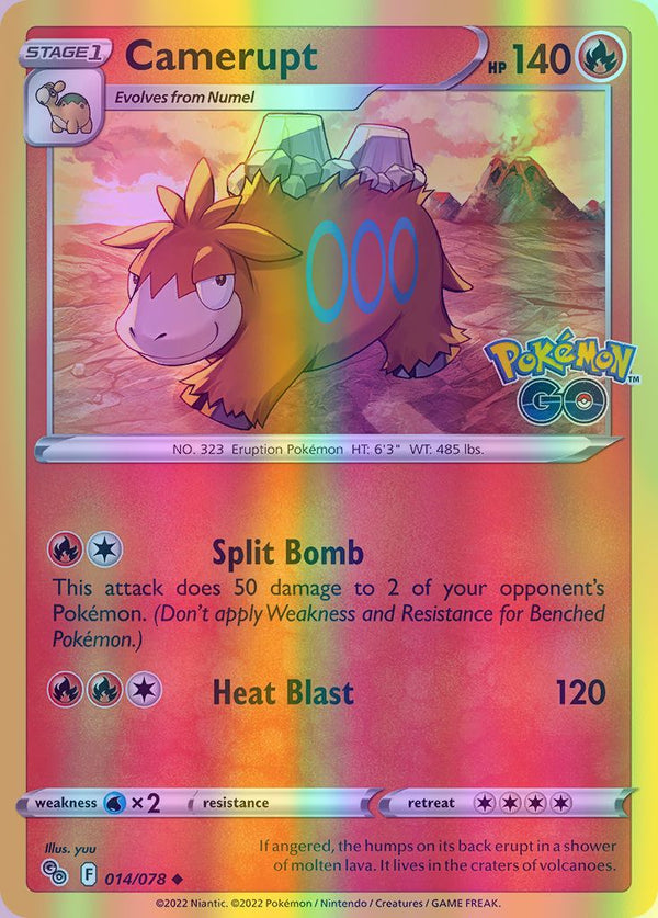 Camerupt - 014/078 (PGO) Uncommon - Near Mint Reverse Holofoil